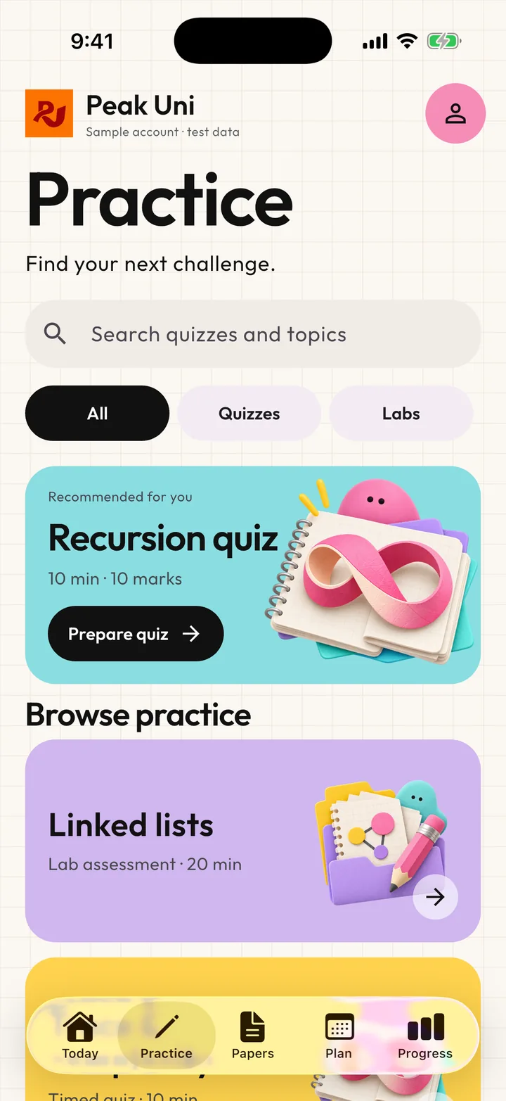 Practice catalogue on the phone