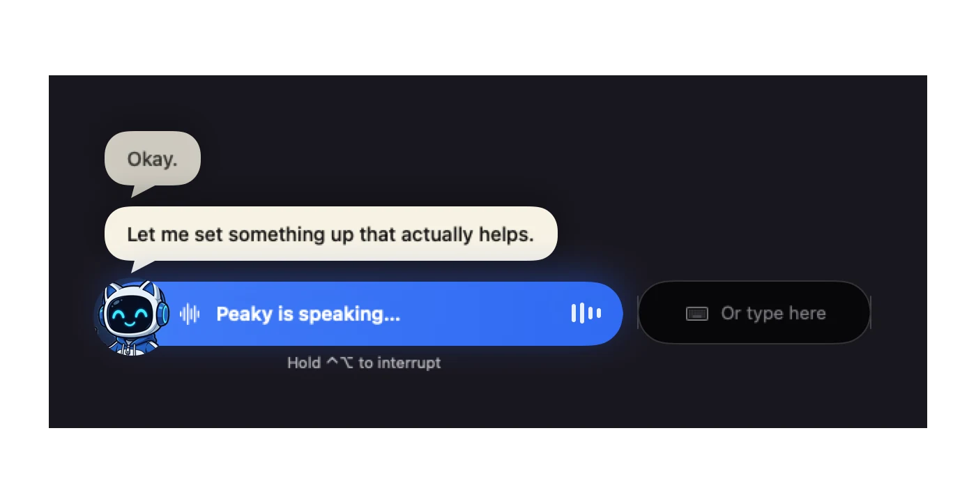 The cursor companion speaking